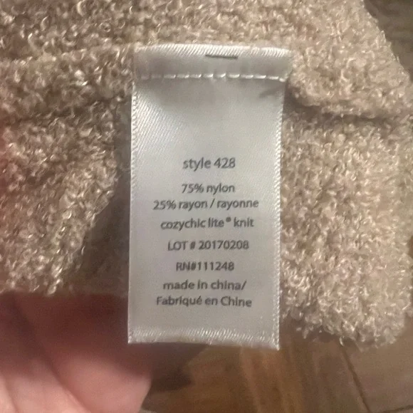 Barefoot Dreams CozyChic Lite Cardigan in Tan - Picture 3 of 4